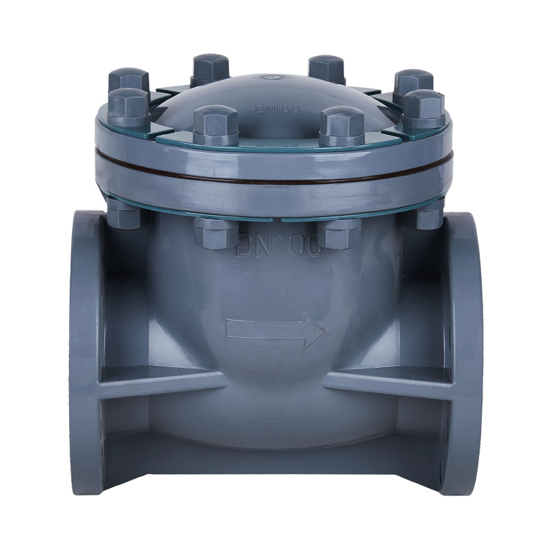 Válvula de retención de tipo oscilante PVC-C H44F-10V Estándar DN15-300 GB