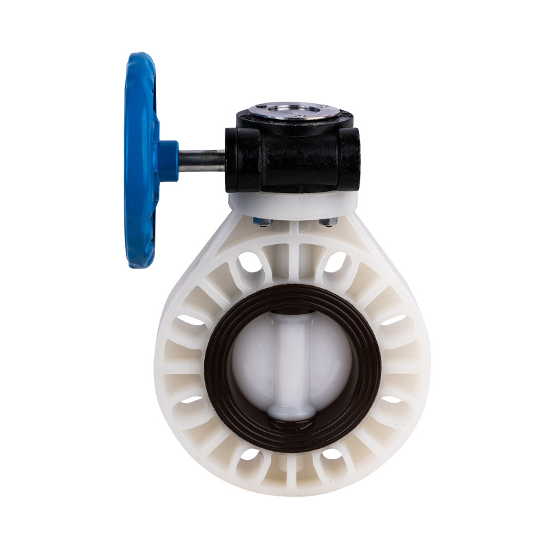 Válvula de mariposa con engranaje helicoidal PVDF D371X-10F DN32-1000 GB estándar