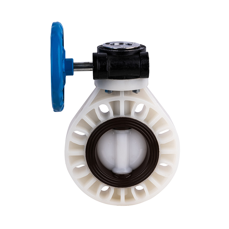 Válvula de mariposa con engranaje helicoidal PVDF D371X-10F DN40-1000 40A-1000A Estándar JIS