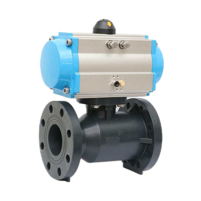 Válvula de bola con brida neumática FRPP Q641F-10S DN15-300 1/2'-12' Estándar ANSI