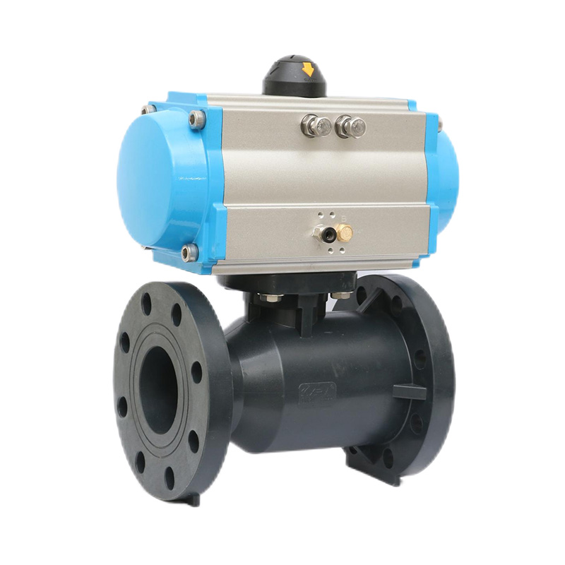 Válvula de bola con brida neumática FRPP Q641F-10S DN20-300 20A-300A JIS Estándar