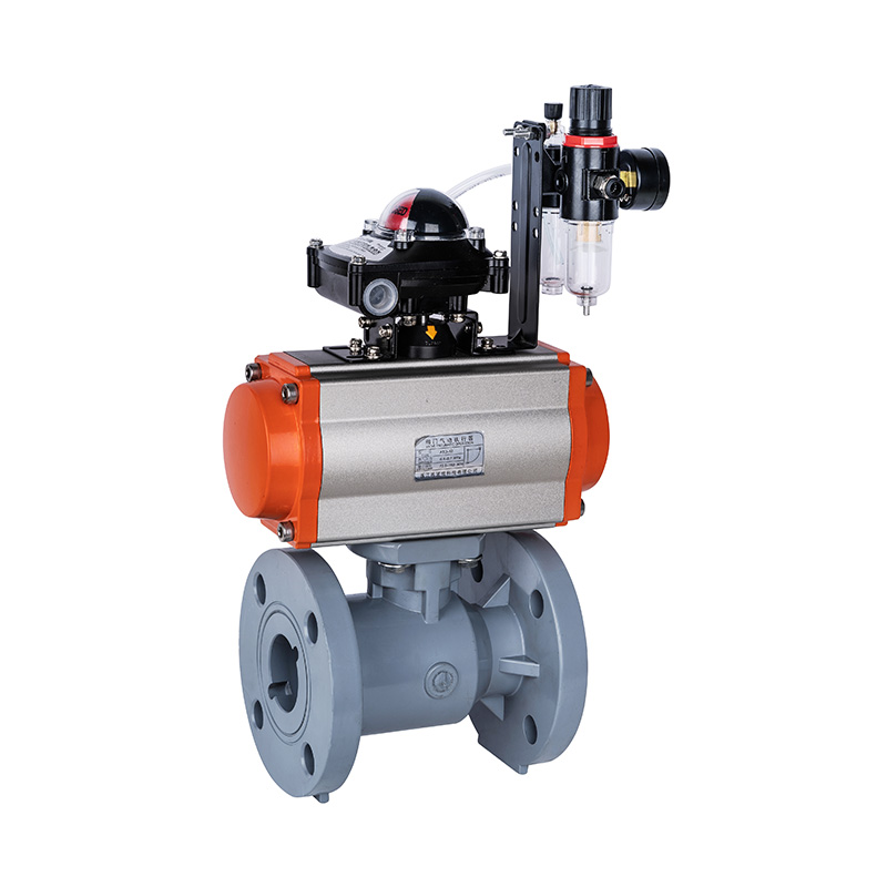 Válvula de bola con brida neumática PVC-C Q641F-10V DN15-300 GB Estándar