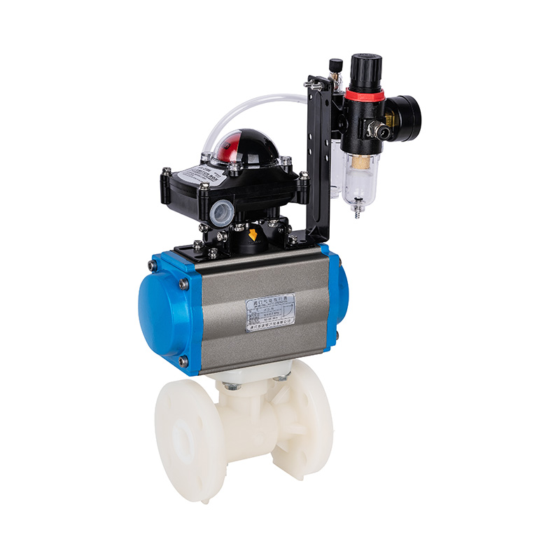 Válvula de bola con brida neumática PVDF Q641F-10F DN20-300 20A-300A JIS Estándar