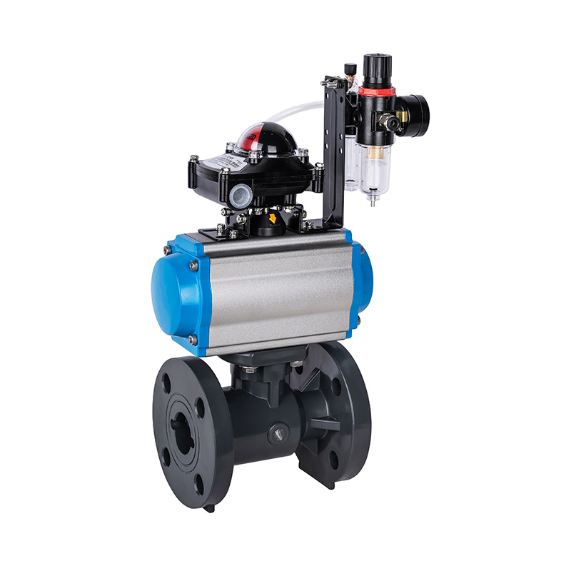 Válvula de bola con brida neumática PVC-U Q641F-10U DN20-300 20A-300A JIS Estándar